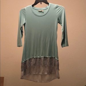 LOGO by Lori Goldstein Teal Blouse